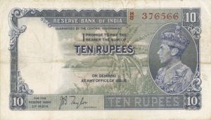 India - 10 Rupees - P-19a - 1937 dated Foreign Paper Money