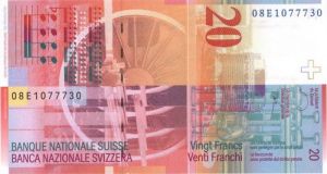 Switzerland - 20 Swiss Francs - P-69e - 2008 dated Foreign Paper Money
