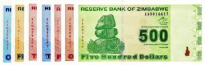 Zimbabwe - 1 to 500 Dollars - P-92 to 98 - 2009 dated Set of Foreign Paper Money