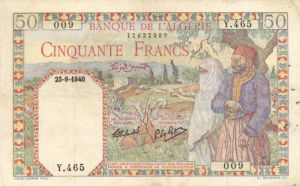 Algeria - 50 Francs - P-84 - 1940 dated Foreign Paper Money