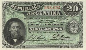 Argentina - 20 Centavos - P-229a - 1890 dated Foreign Paper Money