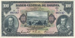 Bolivia - 100 Bolivianos - P-125a - 1928 dated Foreign Paper Money