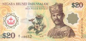 Brunei - 20 Ringgit - P-34a Polymer - 2007 Dated Foreign Paper Money