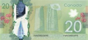 Canada - 20 Canadian Polymer Dollars - P-108 - 2012-2014 Dated Foreign Paper Money