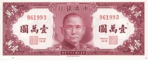 China 10,000 Chinese Yuan - P-319 - 1947 Dated Foreign Paper Money