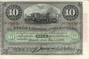 Cuba - 10 Pesos - P-49d - 1896 dated Foreign Paper Money