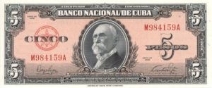 Cuba - 5 Cuban Pesos - P-78a - Foreign Paper Money