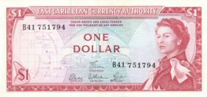 East Caribbean States - 1 Dollar - P-13d - 1965 dated Foreign Paper Money