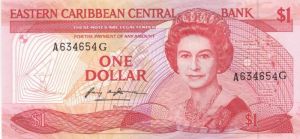 East Caribbean States - 1 Dollar - P-17g - 1985-88 dated Foreign Paper Money
