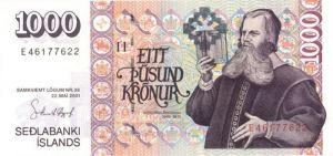 Iceland - 1,000 Kronur - P-59 - L.2001 (2009) dated Foreign Paper Money