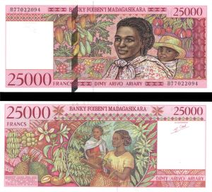 Madagascar - P-82 - 25,000 Francs - Foreign Paper Money