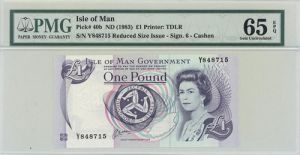 Isle of Man - 1 Pound - P-40b - PMG Grade 65 - 1983 dated Foreign Paper Money