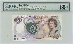 Isle of Man - 10 Pounds - P-44a - PMG Grade 65 - 1998 dated Foreign Paper Money