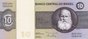 Brazil - 10 Brazilian Cruzeiros - P-193d - 1980 dated Foreign Paper Money