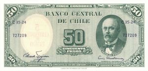 Chile - Chilean 50 Pesos - P-112 - Foreign Paper Money