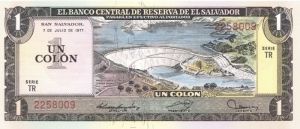 El Salvador - 1 Salvadoran Colón - P-125b - 1980 dated Foreign Paper Money