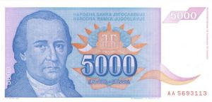 Yugoslavia - 5,000 Dinara - P-141a - Foreign Paper Money