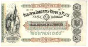 Uruguay - 50 Uruguayan Peso - P-S238r - 1872 dated Foreign Paper Money