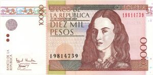 Colombia - 10,000 Colombian Pesos - P-453g - 2004 dated Foreign Paper Money