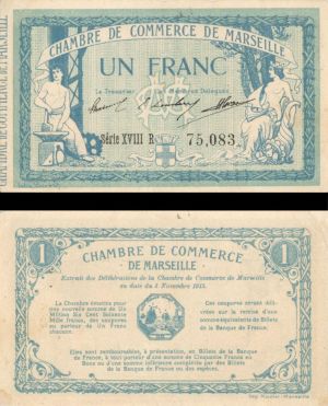 France, Notgeld - 1915, 1 Franc -  Foreign Paper Money