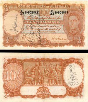 Australia - P-25a - 10 Shillings -  Foreign Paper Money