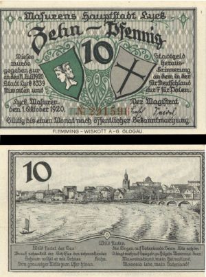German  Notgeld - 10 Pfennig -  Foreign Paper Money Error