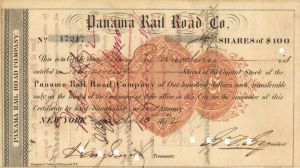 Panama Rail Road Co. - Stock Certificate