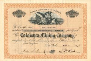 Colombia Mining Co. - Stock Certificate