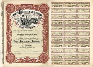 Societe Industrielle D'Electricite - Stock Certificate
