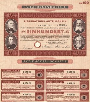I.G. Farbenindustrie - Stock Certificate