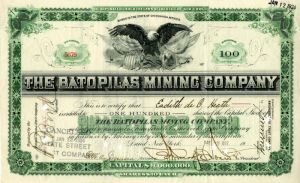 Batopilas Mining Co. - Stock Certificate