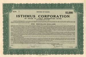 Isthmus Corporation - Bond