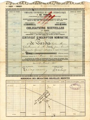 Compagnie Universelle Du Canal Interoceanique - Stock Certificate