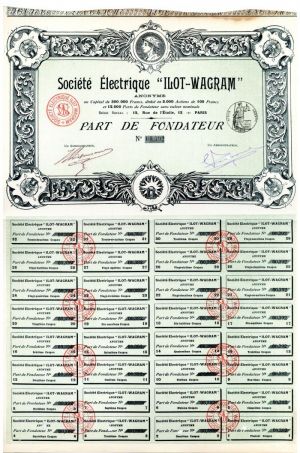 Societe Electrique "Ilot-Wagram" - Utility Stock Certificate