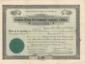 Graham Island Development Co., Limited - Stock Certificate