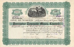 Porcupine Townsite Mines, Limited - Stock Certificate