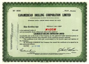 Canamerican Drilling Corporation Ltd. - Stock Certificate
