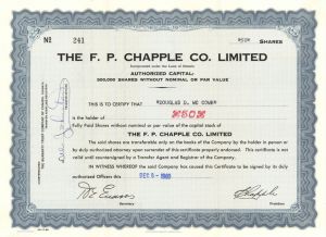 F.P. Chapple Co. Ltd. - Foreign Stock Certificate