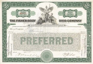 Frederic John Fisher - The Fisher Body Ohio Co. - Stock Certificate