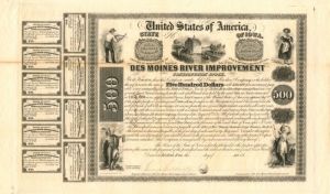 State of Iowa, Des Moines River Improvement $500 Bond