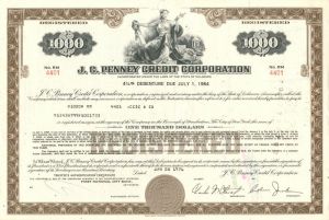 J.C. Penney Credit Corporation - $1,000 Bond