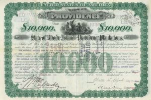 City of Providence - Certificate Serial No.1 - Bond