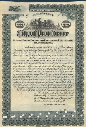 City of Providence - Certificate Serial No.1 - Bond