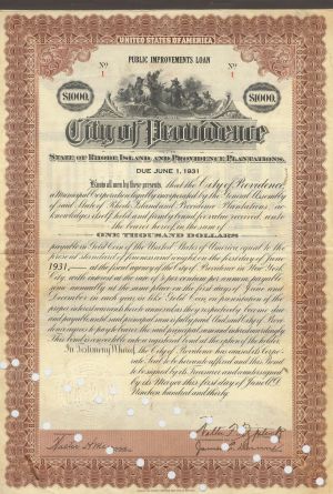 City of Providence - Certificate Serial No.1 - Bond