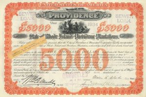 City of Providence - Certificate Serial No.1 - Bond