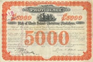 City of Providence - Certificate Serial No.1 - Bond