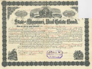 State of Missouri Real Estate Bond - Certificate Serial No.1