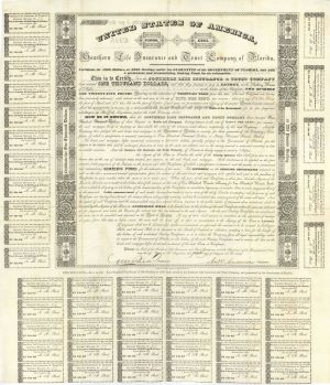 Southern Life Insurance and Trust Co. of Florida - 1839 dated $1,000 or 225 Pound Bond - Extremely Popular State