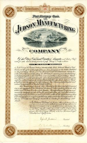 Judson Manufacturing Co. - $500 Bond