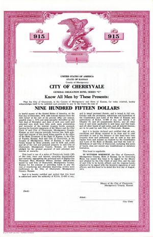 City of Cherryvale - Various Denominations Bond